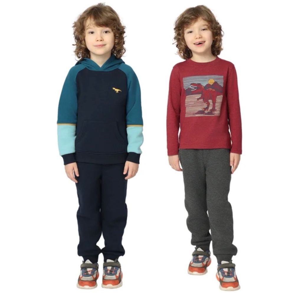 NWT Kids' Headquarters 4 Piece Dinosaur Sweatshirt/Top and Sweatpants Set